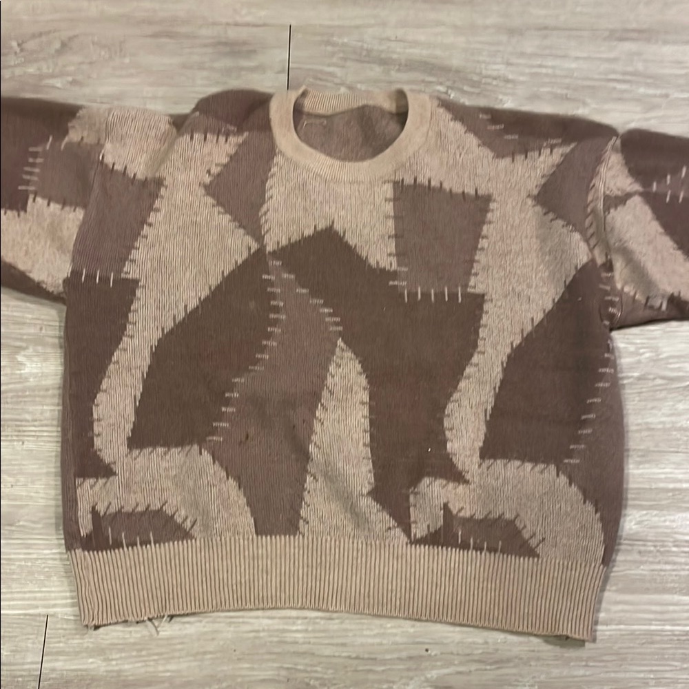 Men's Brown Patterned Sweater